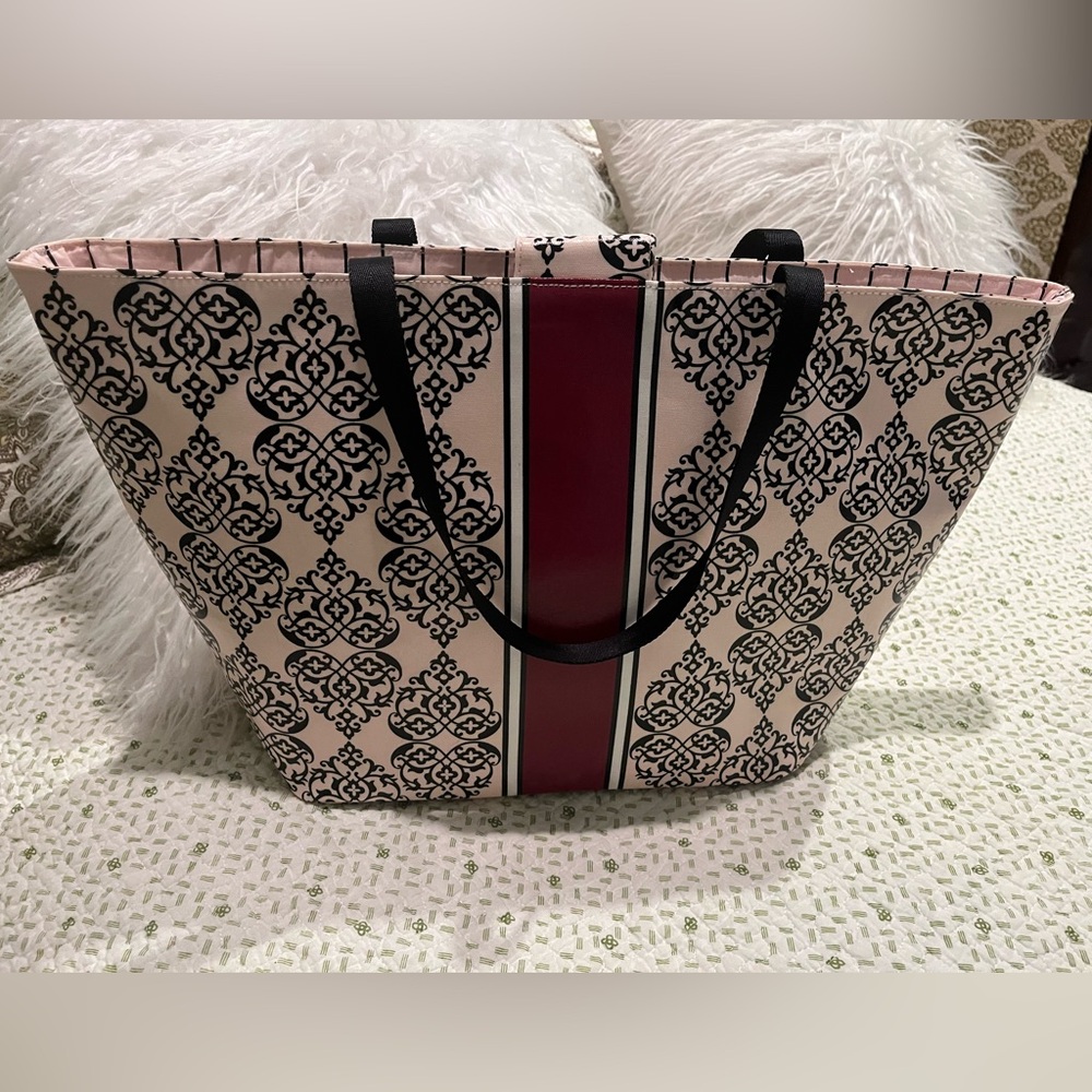 Brighton My Sweet Valentine Black, Pink and Red Patterned Waterproof Tote Bag - Picture 3 of 6
